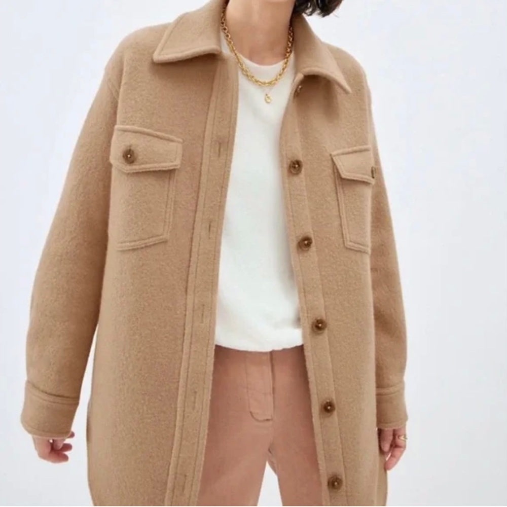 Women's Tan Wool Blend Coat
